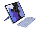 Logitech Flip Folio - Tastatur und Foliohülle - full size - kabellos - Bluetooth 5.1 LE - AZERTY - Französisch - fliederfarben  - für Apple 13-inch iPad Air (M2, M3)
