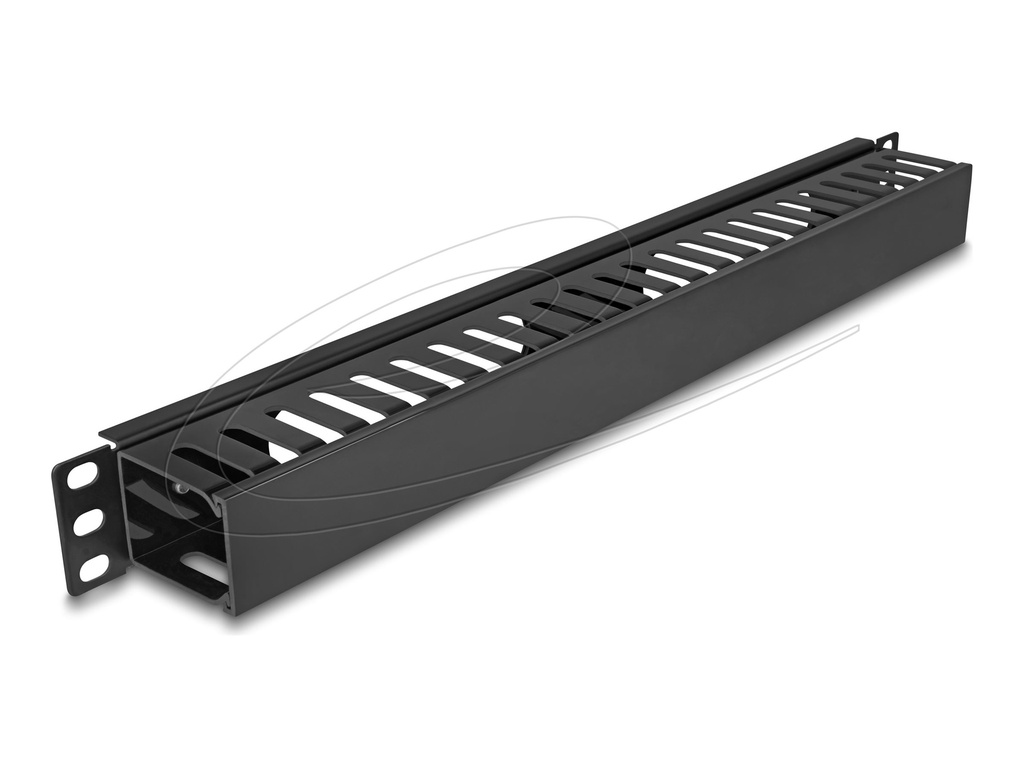 Delock Verlegetafel für Rack-Kabelmanagement - Schwarz - 1U - 48.3 cm (19")
