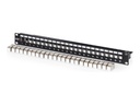 DIGITUS Patch Panel - modular - Rack montierbar - CAT 6a - RJ-45 X 24 - Schwarz, RAL 9005 - 1U - 48.3 cm (19")