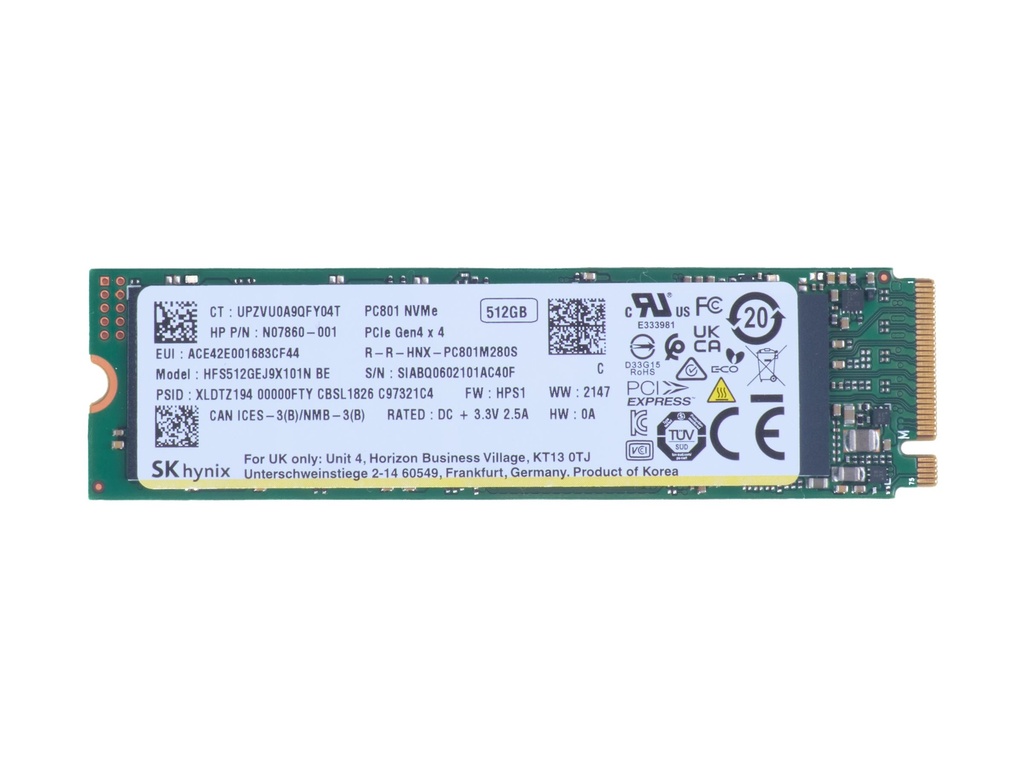 HP  SSD - 512 GB - intern - M.2 2280 - PCIe 4.0 x4 (NVMe)