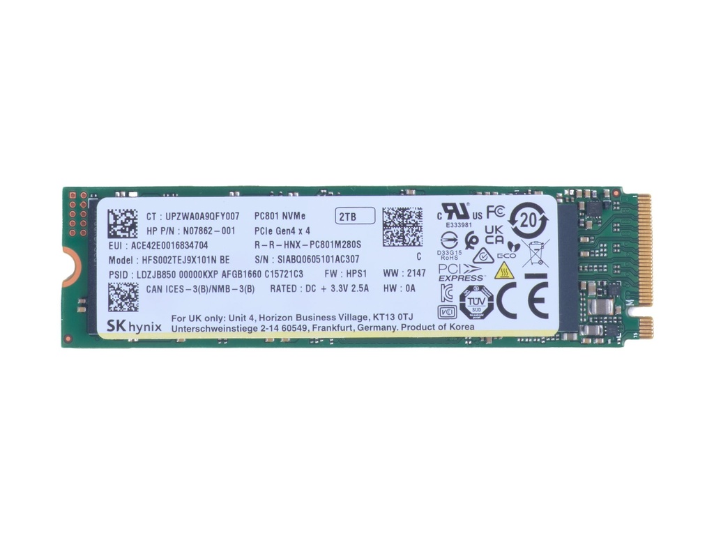 HP  SSD - 2 TB - intern - M.2 2280 - PCIe 4.0 x4 (NVMe)