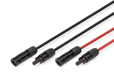 [DK-SCEC66-0150] DIGITUS Solarkabel Verlängerung 15m, 6mm², MC4-Anschluss, PV-Kabel 1500V DC, UV-beständig & wetterfest, 2 Kabel, 1x Schwarz, 1x Rot