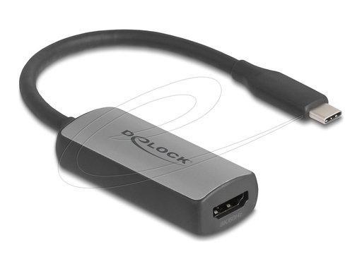 [64264] Delock Adapterkabel - 24 pin USB-C männlich zu HDMI weiblich - 17 cm - Grau - 8K60Hz (7680 x 4320)