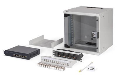 [DN-49100-SET] DIGITUS Netzwerk-Set SOHO Pro, 254 mm (10") - 6HE, 315 x 300 mm (B x T)